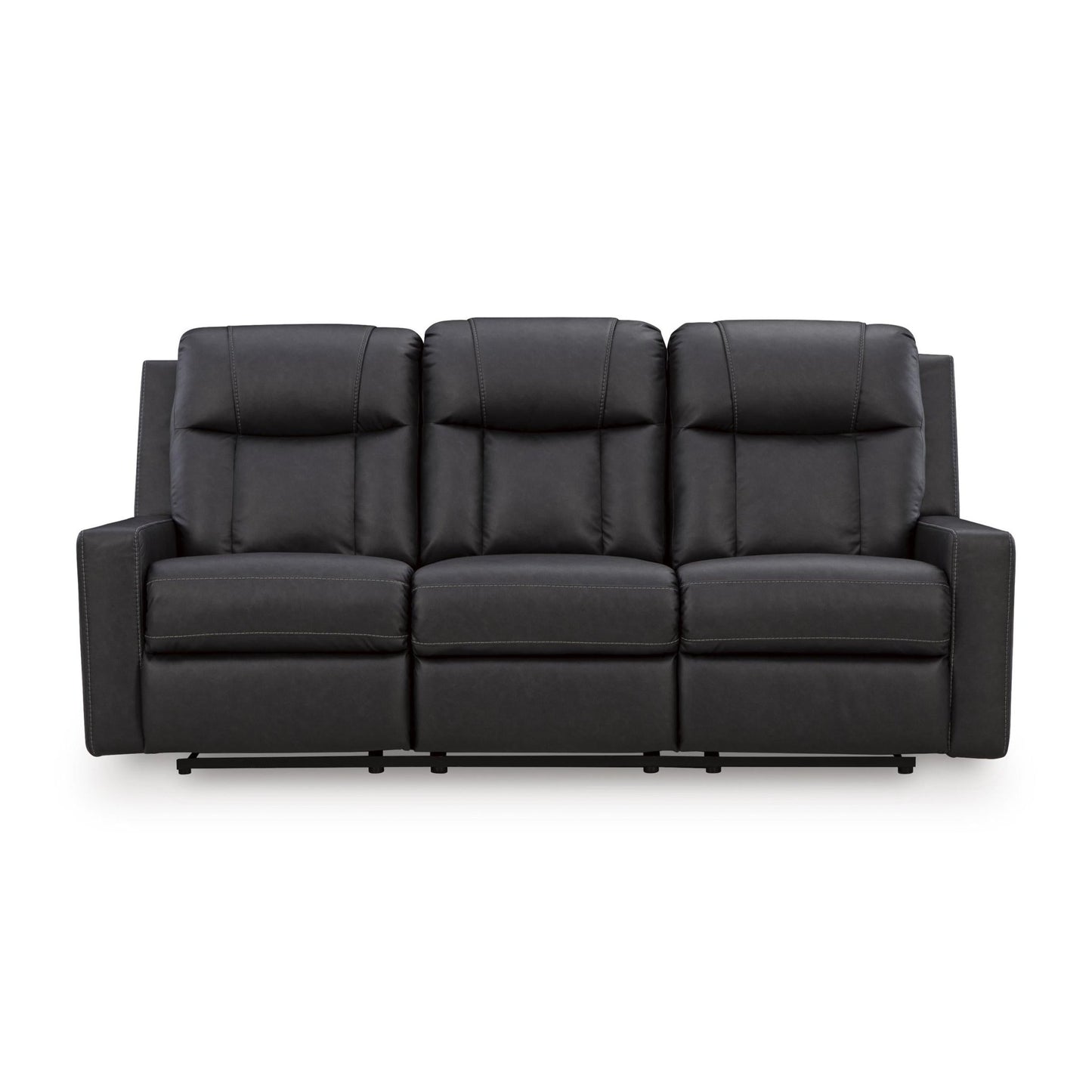 Benchcraft Mackmenville Reclining Leather Look Sofa 7471388 - American Furniture of Slidell