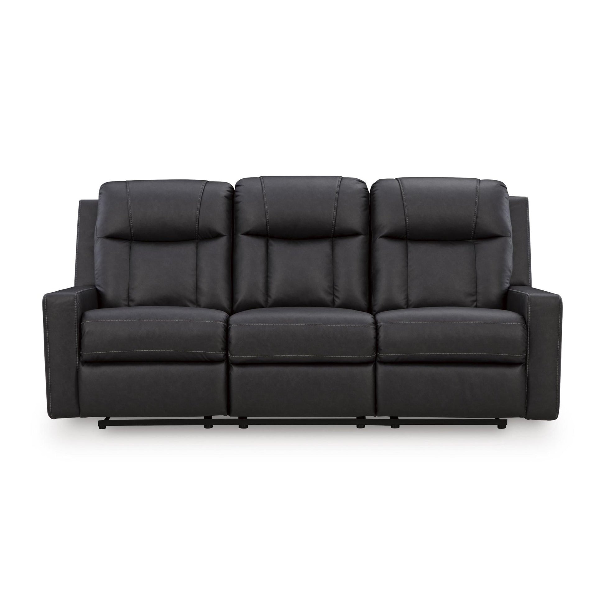 Benchcraft Mackmenville Reclining Leather Look Sofa 7471388 - American Furniture of Slidell