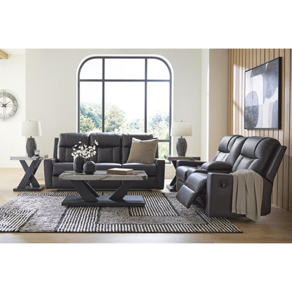 Benchcraft Mackmenville Reclining Leather Look Sofa 7471388 - American Furniture of Slidell