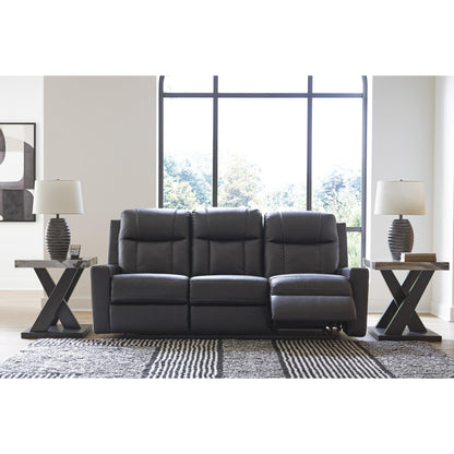 Benchcraft Mackmenville Reclining Leather Look Sofa 7471388 - American Furniture of Slidell