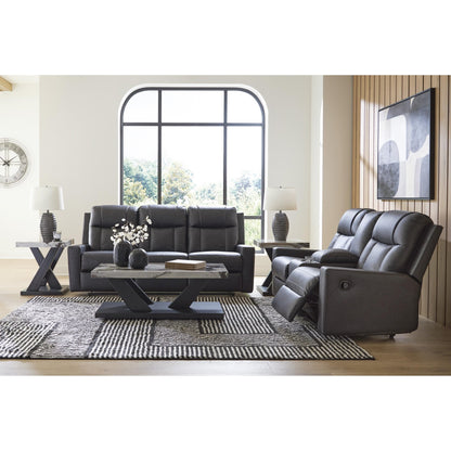 Benchcraft Mackmenville Reclining Leather Look Sofa 7471388 - American Furniture of Slidell