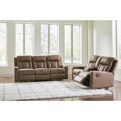 Benchcraft Mackmenville Reclining Leather Look Sofa 7471488 - American Furniture of Slidell