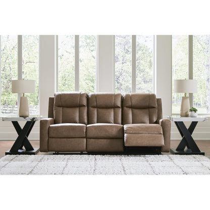 Benchcraft Mackmenville Reclining Leather Look Sofa 7471488 - American Furniture of Slidell