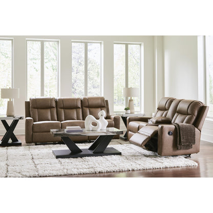 Benchcraft Mackmenville Reclining Leather Look Sofa 7471488 - American Furniture of Slidell