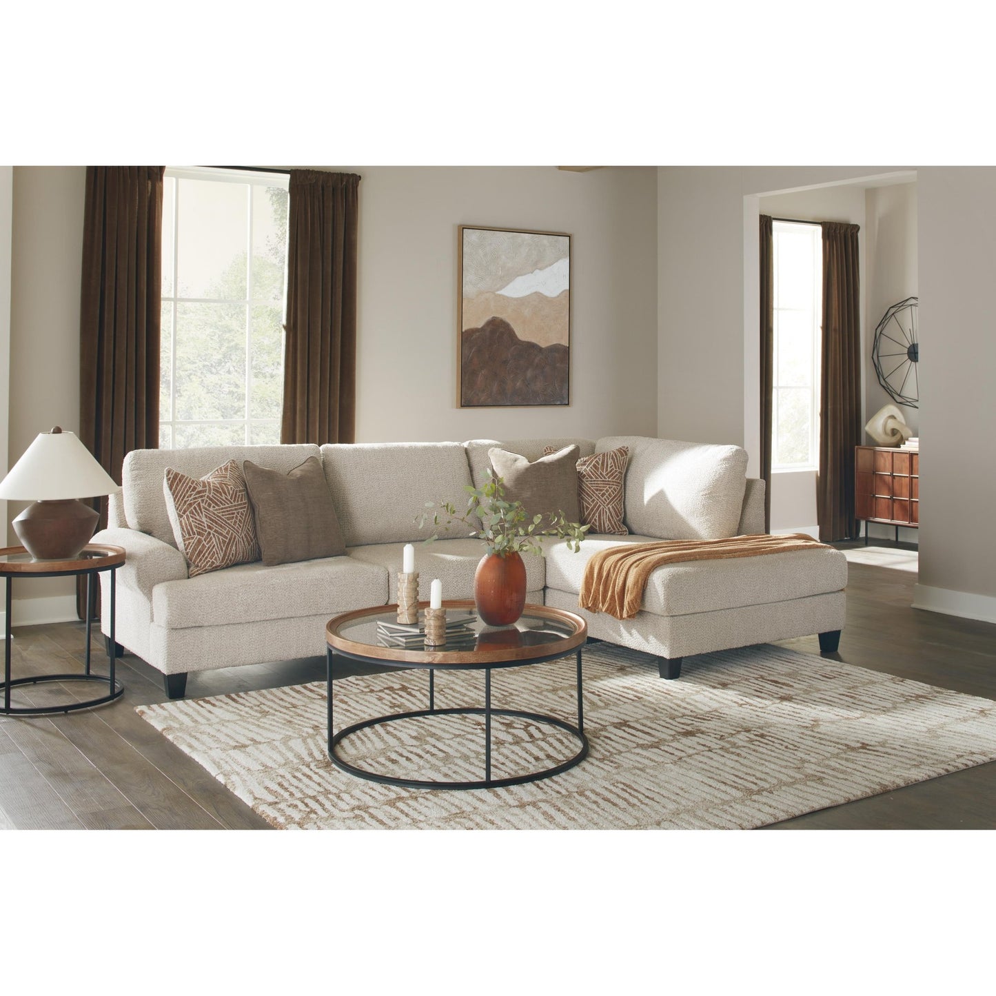 Benchcraft Steelwater Retreat Fabric 2 pc Sectional 6670466/6670417 - American Furniture of Slidell