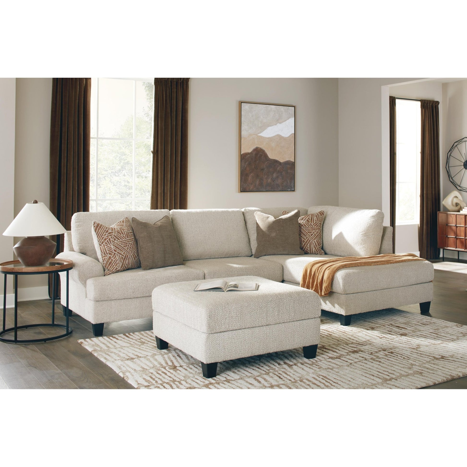 Benchcraft Steelwater Retreat Fabric Ottoman 6670408 - American Furniture of Slidell
