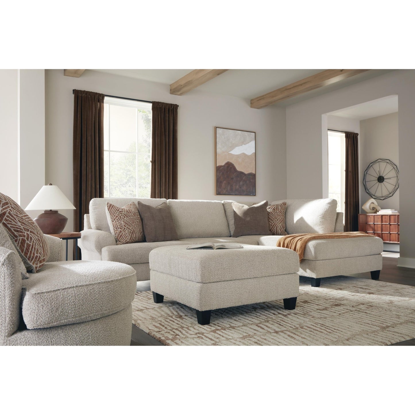 Benchcraft Steelwater Retreat Fabric Ottoman 6670408 - American Furniture of Slidell