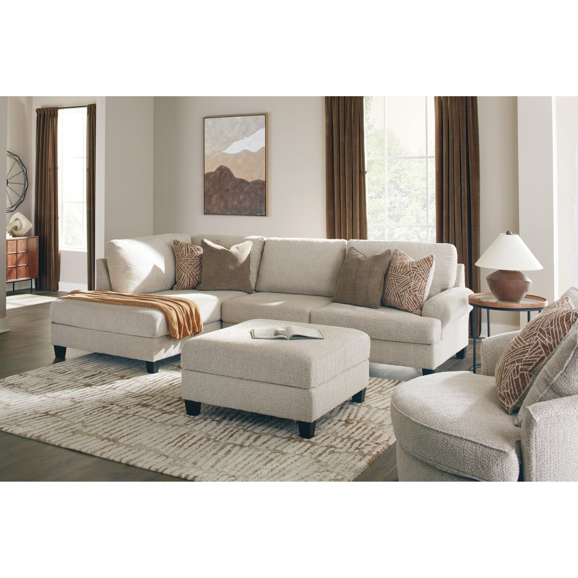 Benchcraft Steelwater Retreat Fabric Ottoman 6670408 - American Furniture of Slidell