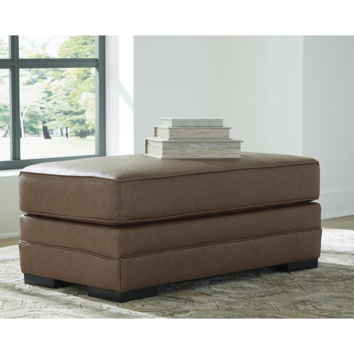Benchcraft VillaCourt Leather Look Ottoman 7490914 - American Furniture of Slidell