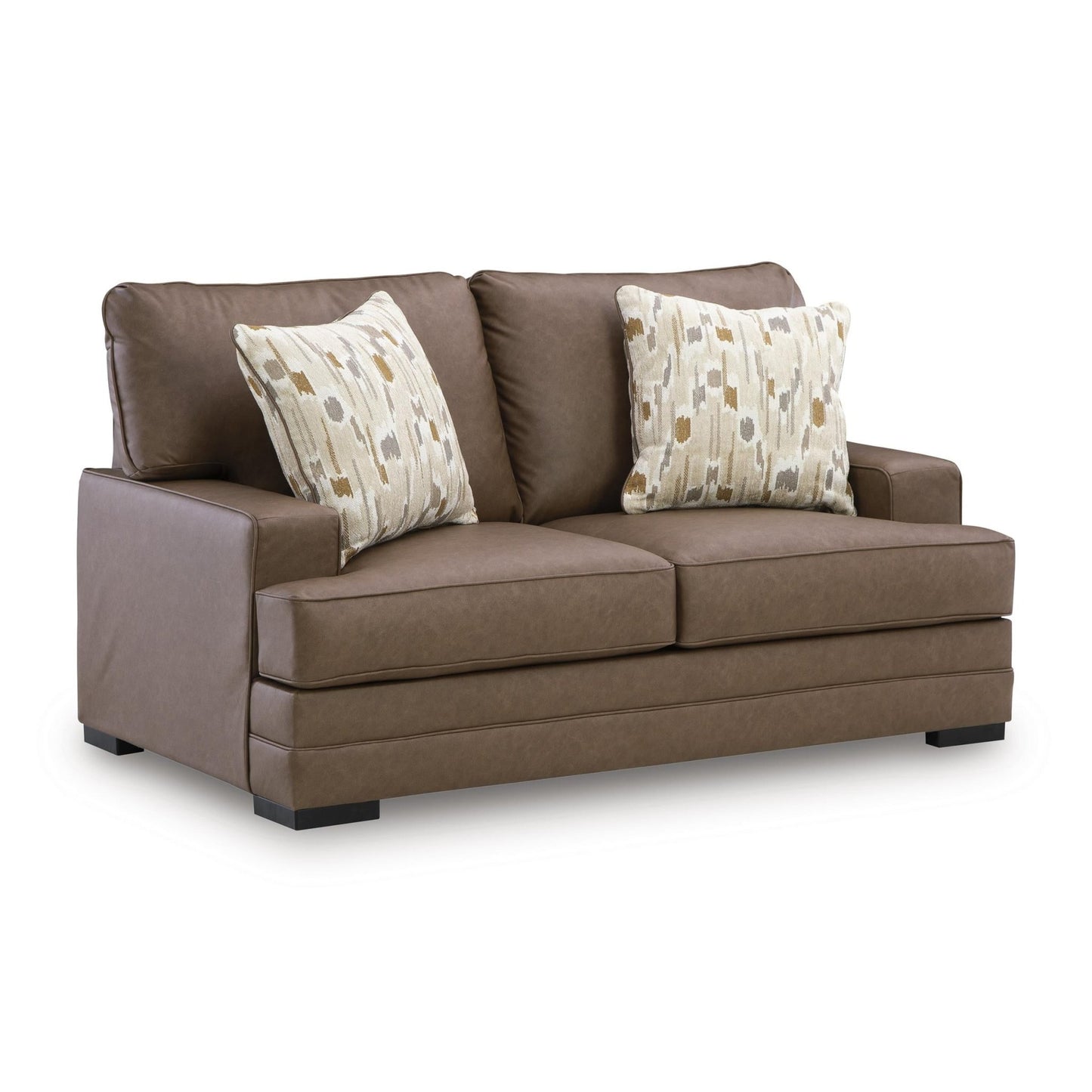 Benchcraft VillaCourt Stationary Leather Look Loveseat 7490935 - American Furniture of Slidell