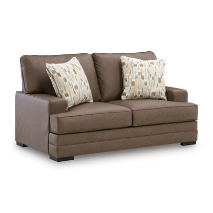 Benchcraft VillaCourt Stationary Leather Look Loveseat 7490935 - American Furniture of Slidell
