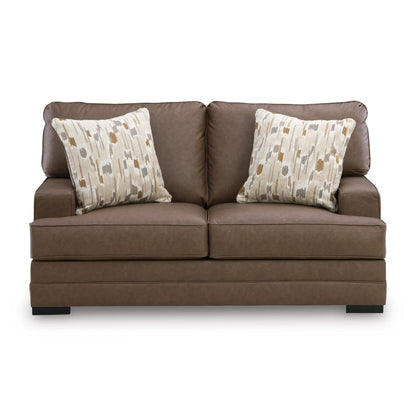 Benchcraft VillaCourt Stationary Leather Look Loveseat 7490935 - American Furniture of Slidell