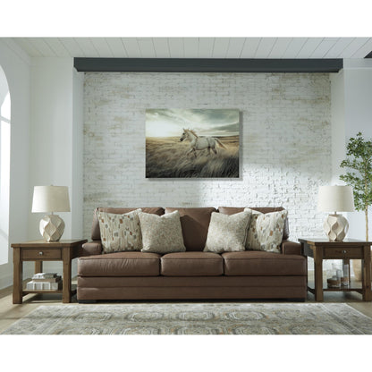 Benchcraft VillaCourt Stationary Leather Look Sofa 7490938 - American Furniture of Slidell