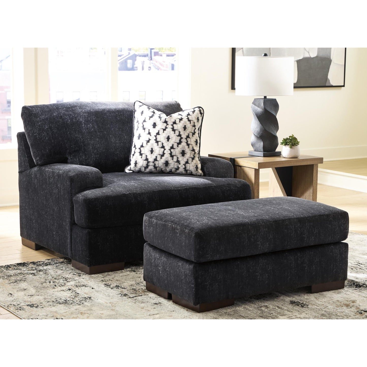 Benchcraft Whitmore Manor Fabric Ottoman 8040414 - American Furniture of Slidell