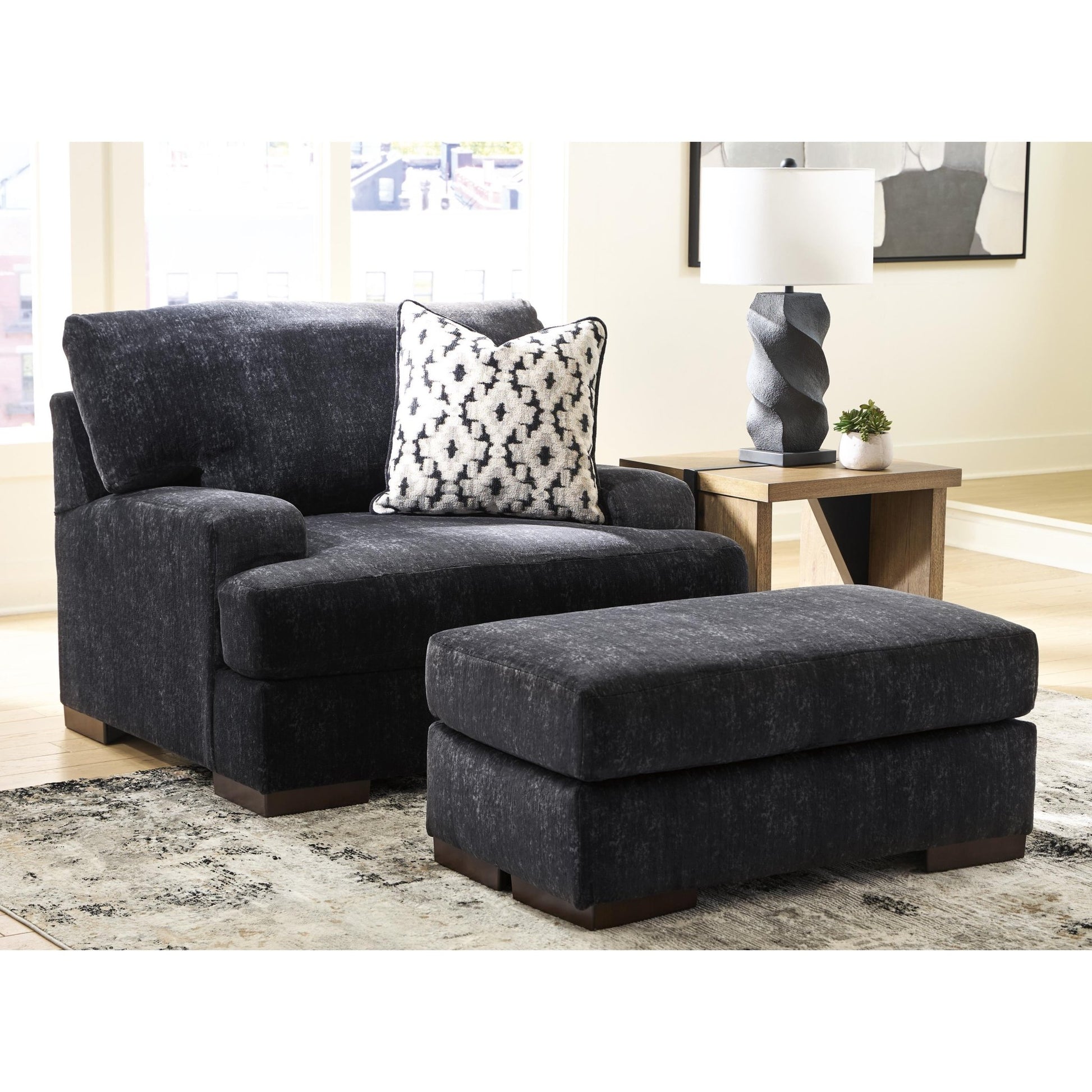 Benchcraft Whitmore Manor Fabric Ottoman 8040414 - American Furniture of Slidell
