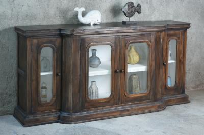 Cambridge Glazed Credenza 4GD 76x18.1x37"H (193x46x94cm) EBONY - American Furniture of Slidell