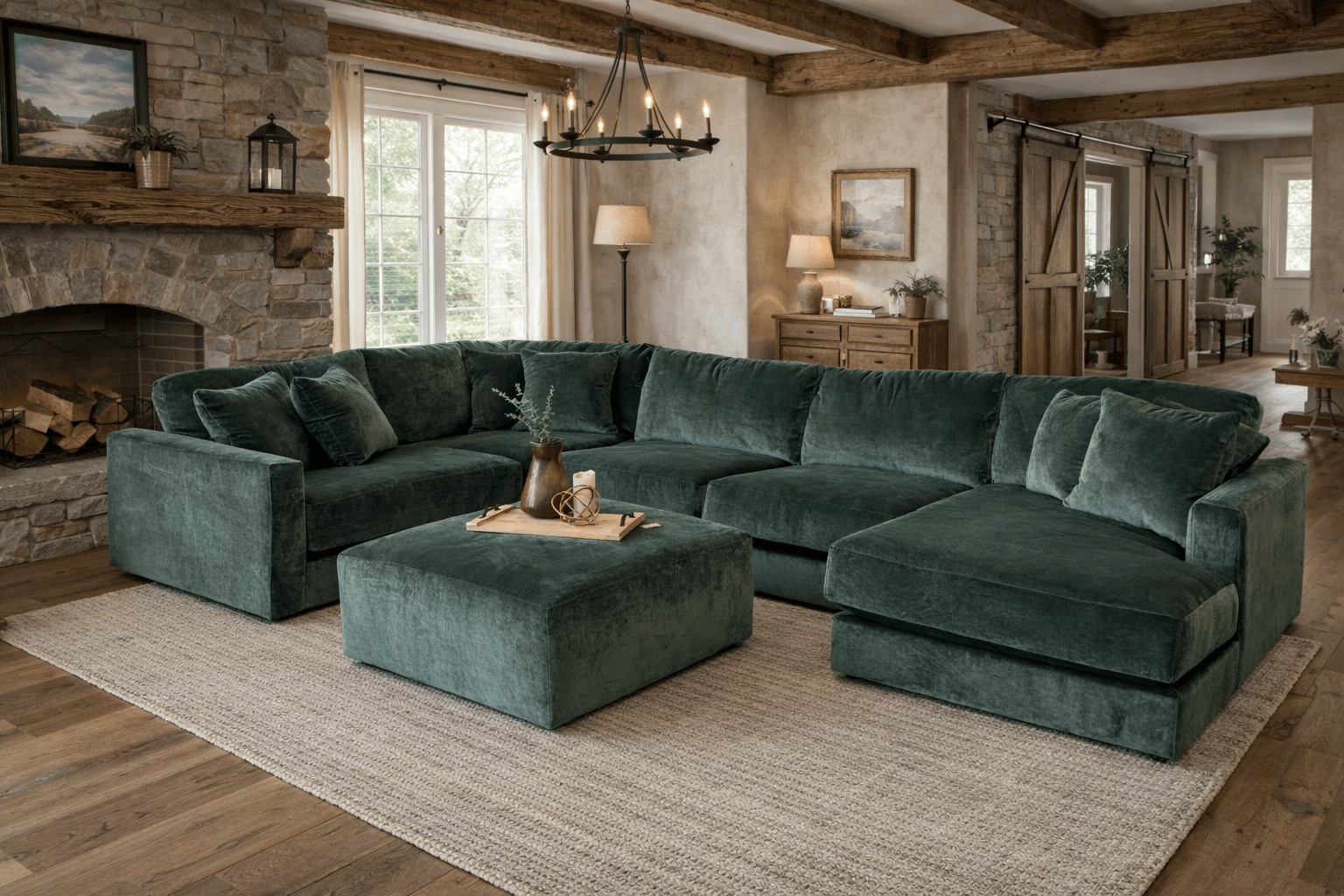 Catnapper - Remington 5 piece Sectional in Pine (2245 31/36/76/31/59) - American Furniture of Slidell