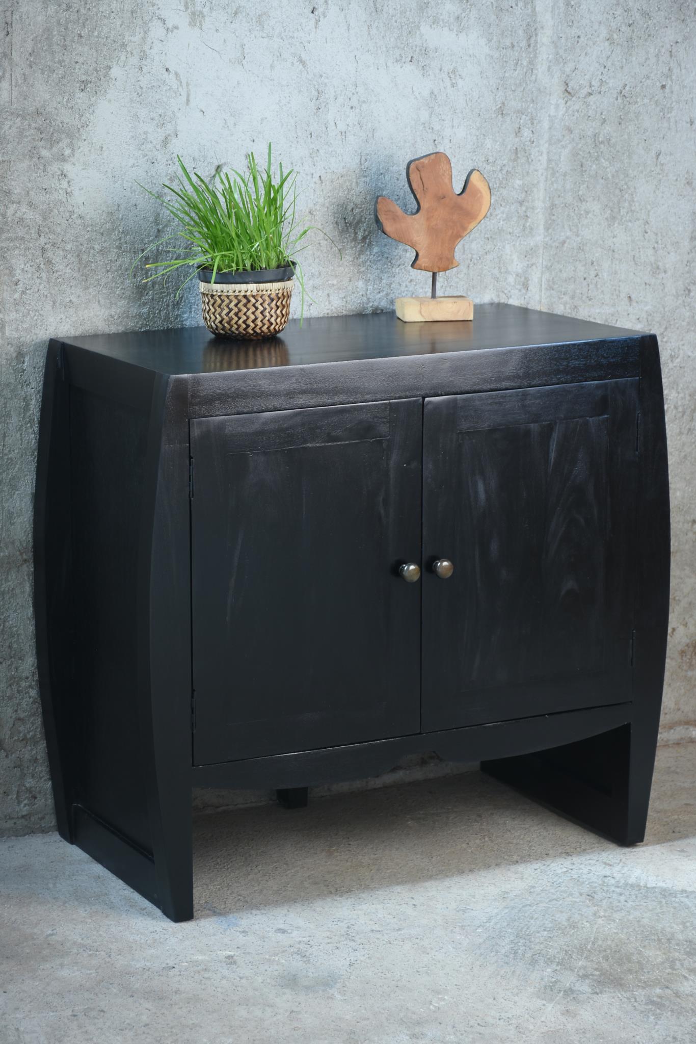 Claremont End Table 2 Panel Doors w/Adj Shelf (CAB664) 37 X 18.1 X 34.5 - EBONY (color varies in picture) - American Furniture of Slidell