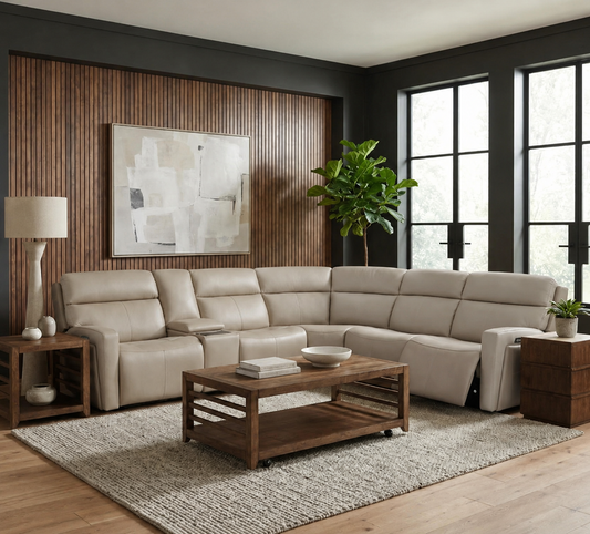 Cora 6 PC Sectional in Aline Cashmere Leather by Liberty Furniture