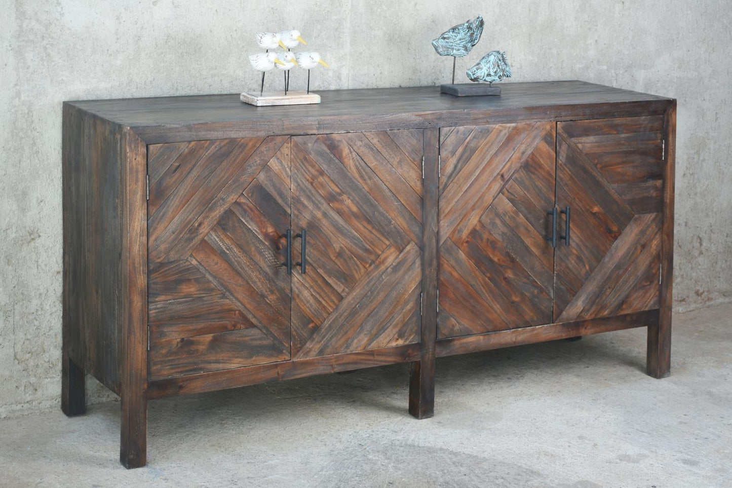 Diamond Sideboard 4 Doors (TAB394) 68.8 x 17.7 x 34.2 - DRIFTWOOD (color varies in picture) - American Furniture of Slidell