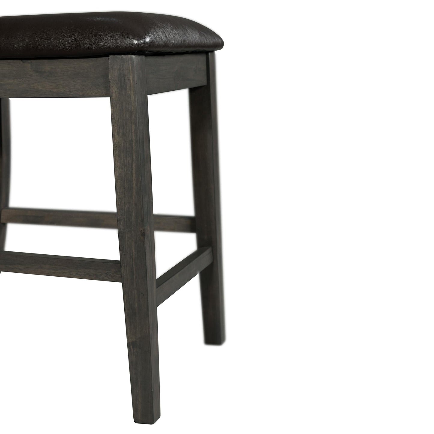 Elements International Alex Counter Side Chair W/Black PU Grey - American Furniture of Slidell