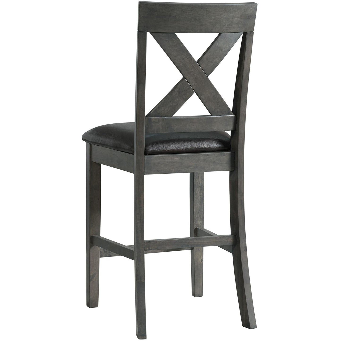 Elements International Alex Counter Side Chair W/Black PU Grey - American Furniture of Slidell