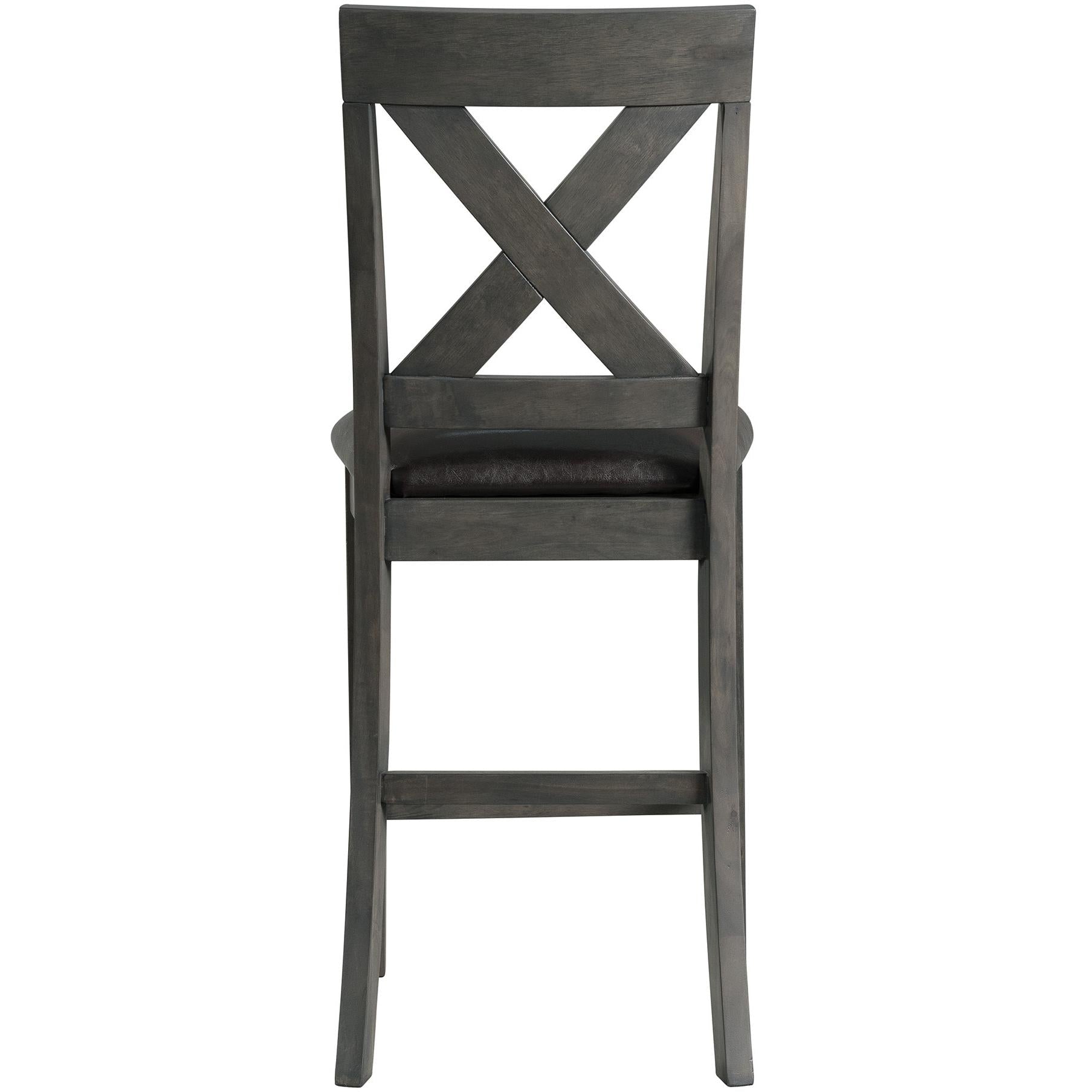Elements International Alex Counter Side Chair W/Black PU Grey - American Furniture of Slidell