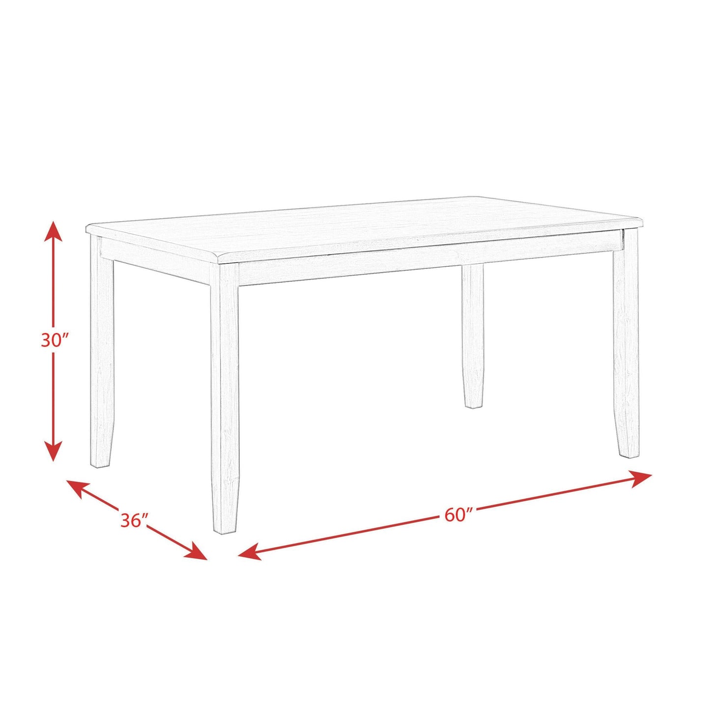 Elements International Alex DAX1007DS 7 pc Dining Set - American Furniture of Slidell