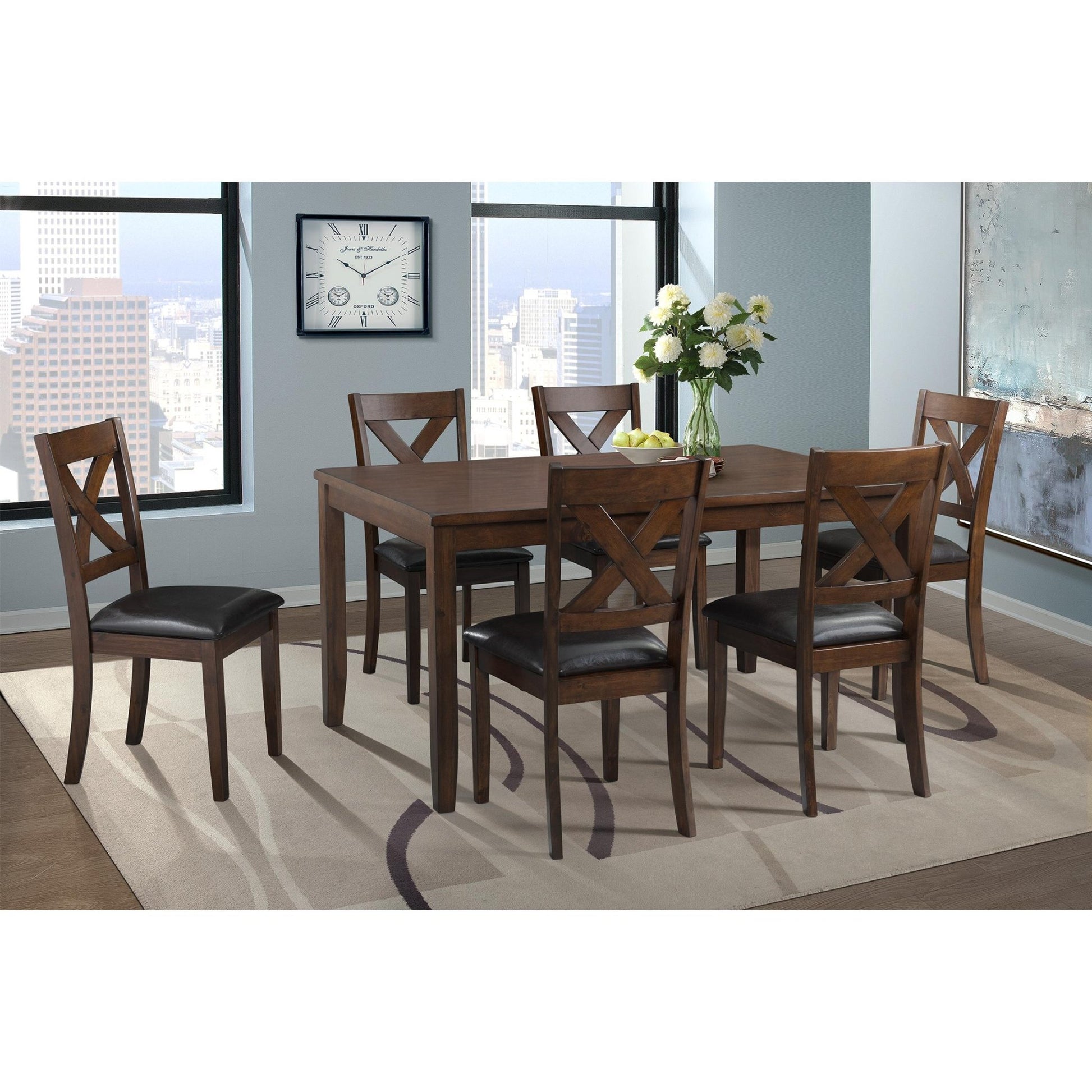Elements International Alex DAX1007DS 7 pc Dining Set - American Furniture of Slidell