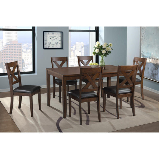 Elements International Alex DAX1007DS 7 pc Dining Set - American Furniture of Slidell
