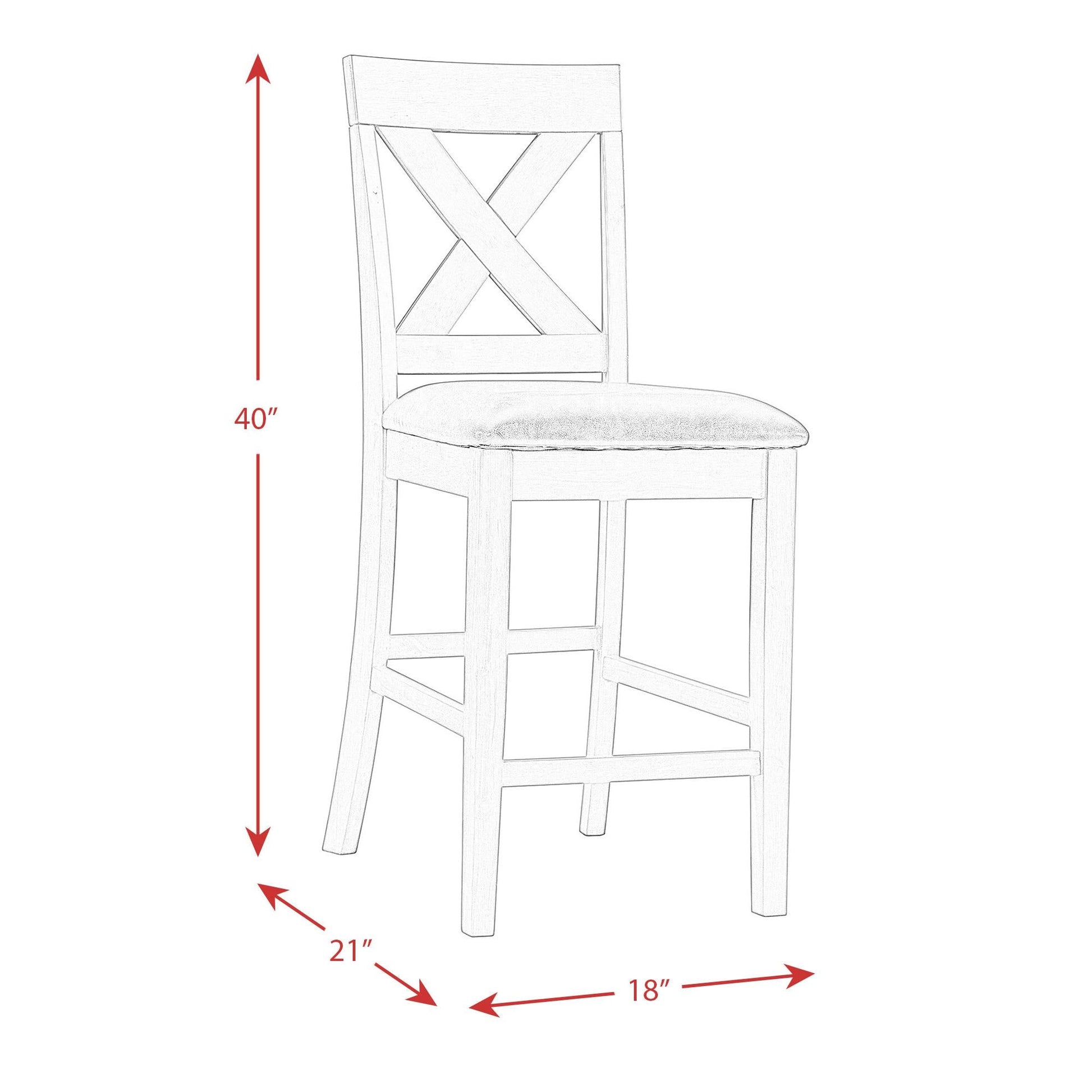 Elements International Alex DAX4007CS 7 pc Counter Height Dining Set - American Furniture of Slidell