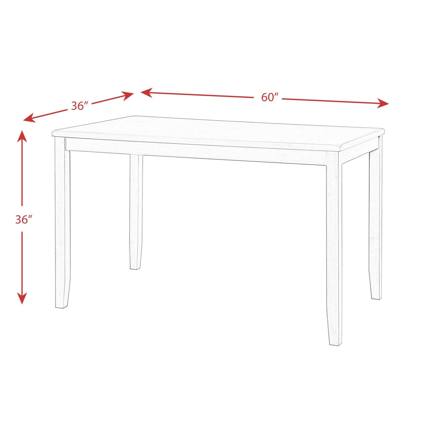 Elements International Alex DAX4007CS 7 pc Counter Height Dining Set - American Furniture of Slidell