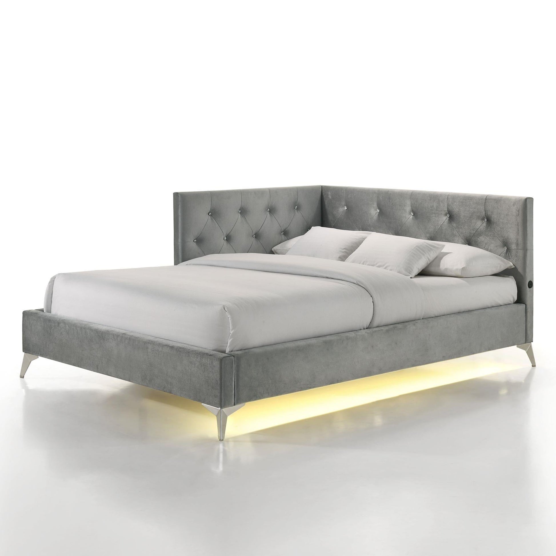 Elements International Amberley B - 480 - 3 - FCB Full Upholstered Corner Bed - American Furniture of Slidell