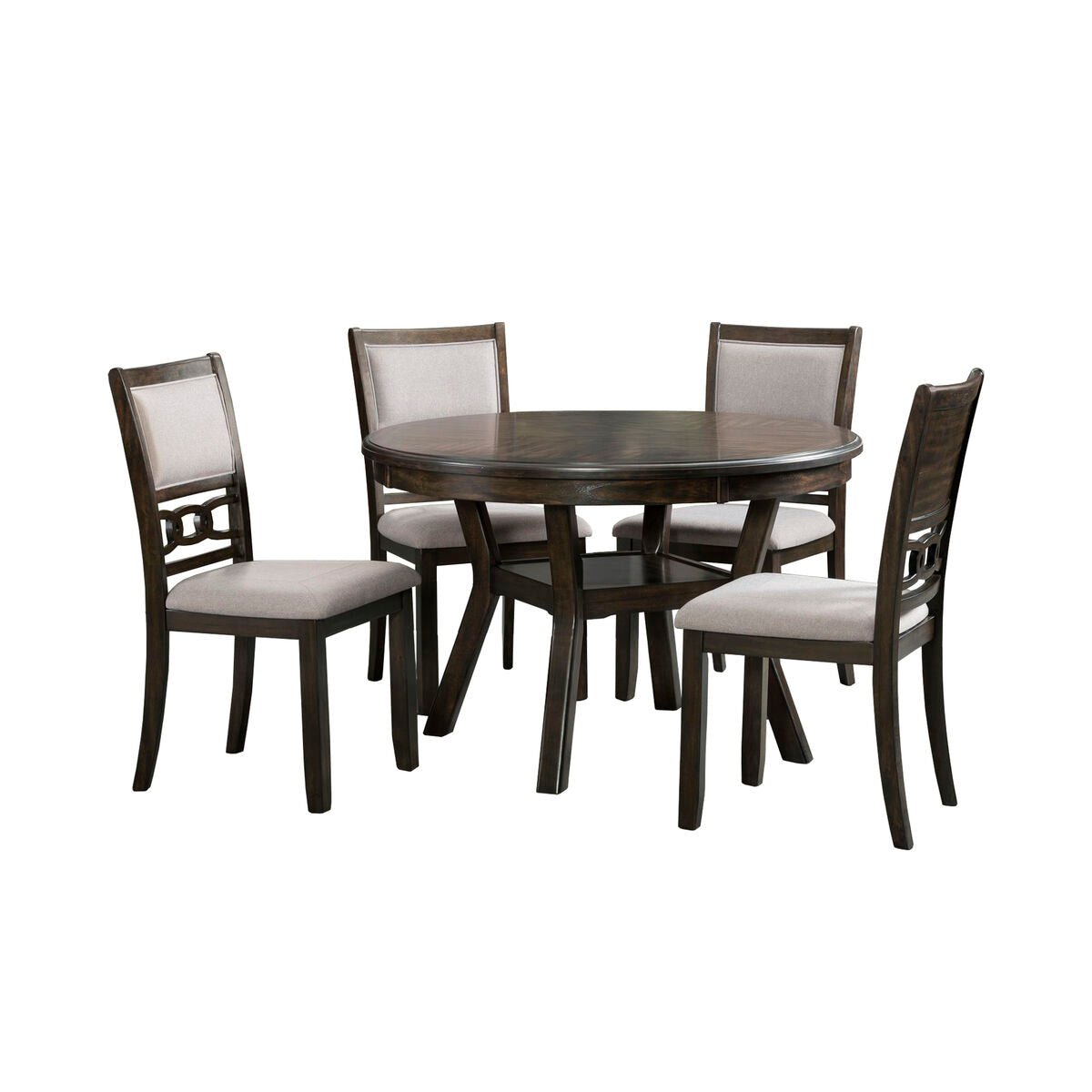 Elements International Amherst 5 pc Standard Height Dining Set Dark Walnut DAH500SC/DT - American Furniture of Slidell