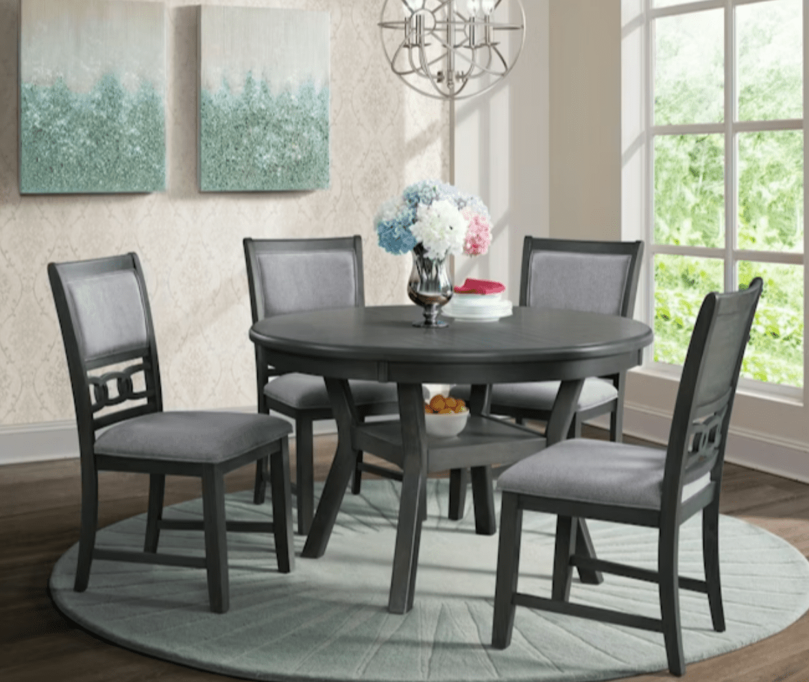 Elements International Amherst 5 pc Standard Height Dining Set Grey DAH300DT/SC - American Furniture of Slidell
