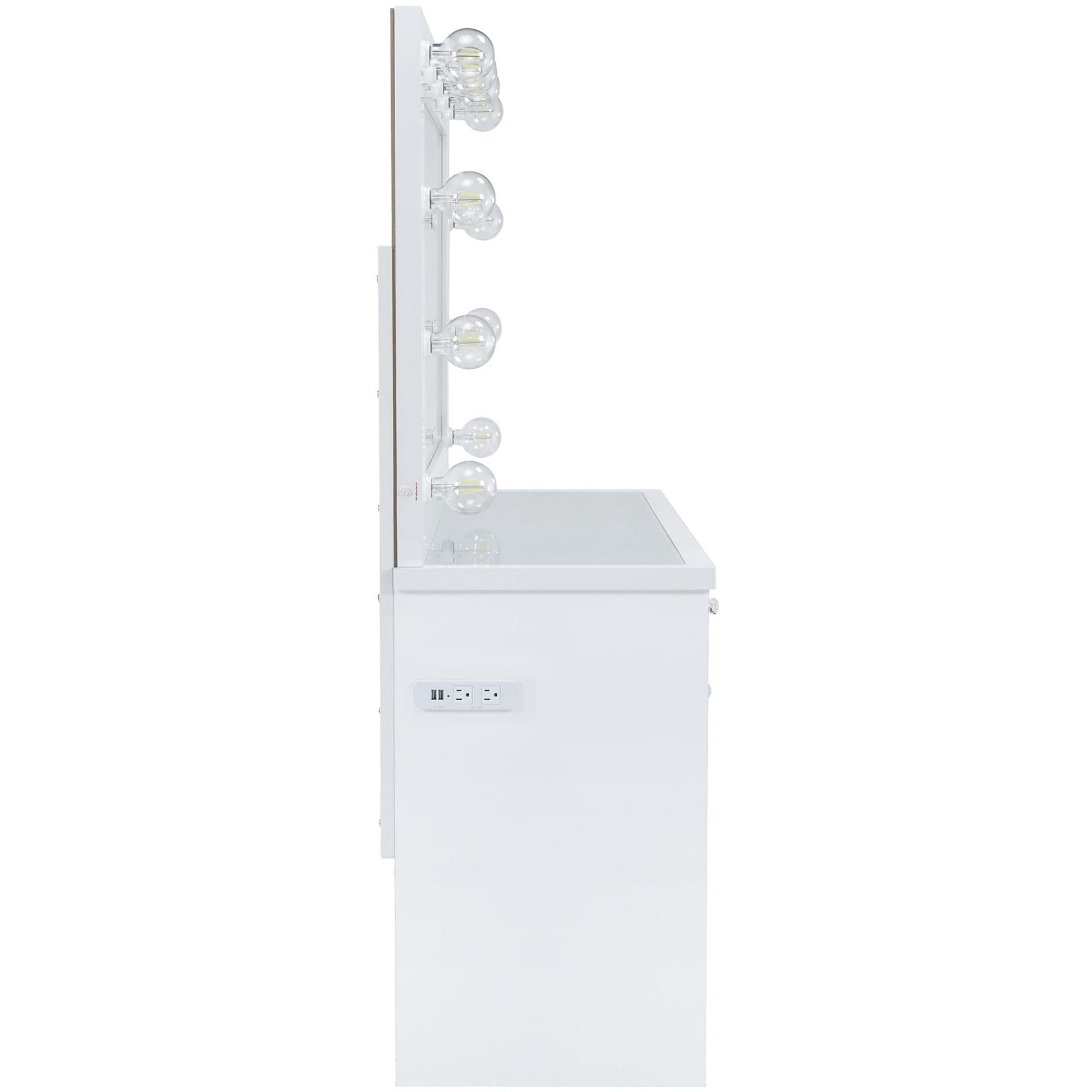 Elements International Amia Complete Vanity with Lightbulbs - American Furniture of Slidell