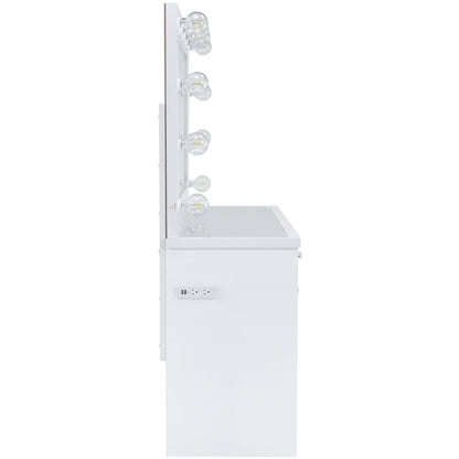 Elements International Amia Complete Vanity with Lightbulbs - American Furniture of Slidell