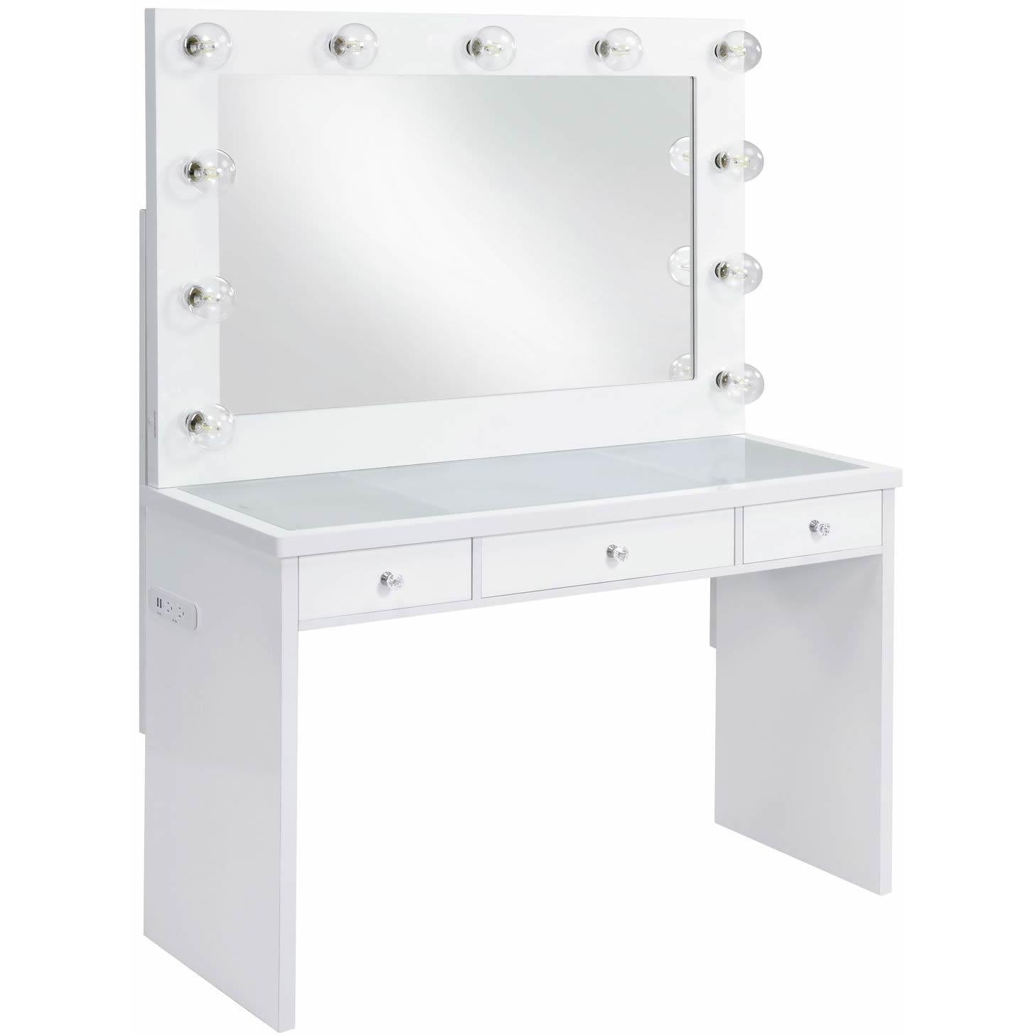 Elements International Ariana Complete Vanity with Lightbulbs - American Furniture of Slidell