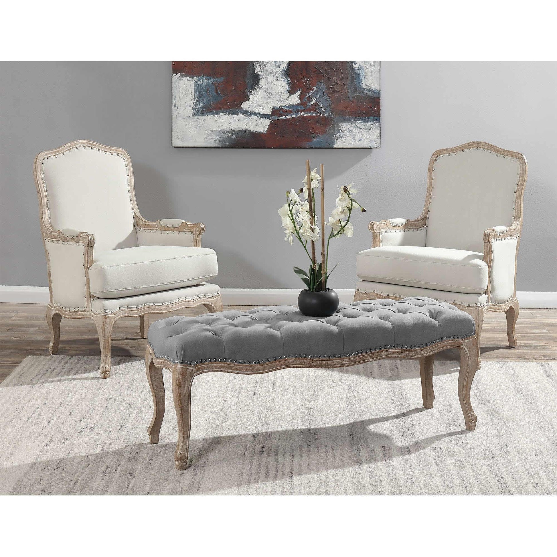 Elements International Artesia Stationary Fabric Accent Chair UAZ540100G - American Furniture of Slidell