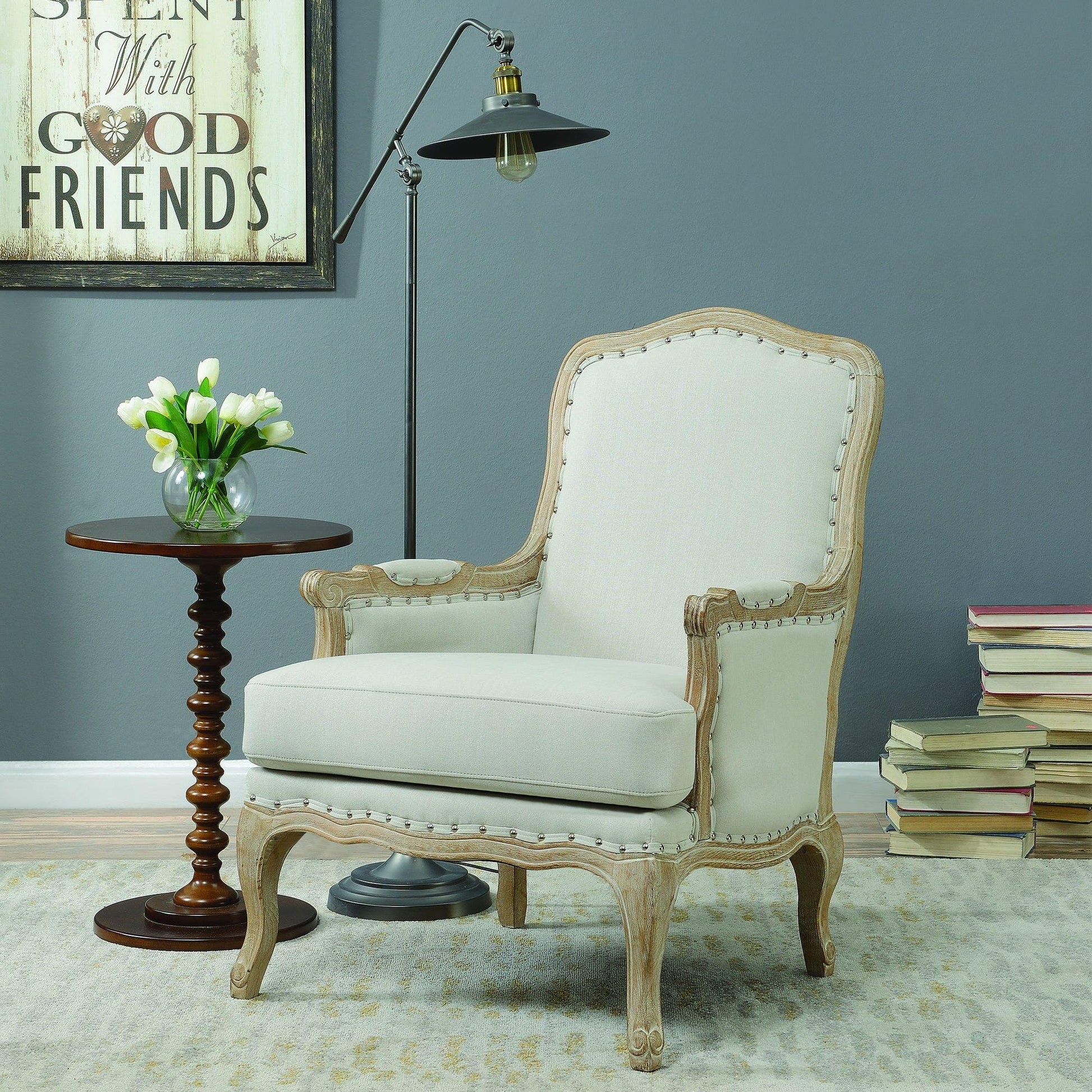 Elements International Artesia Stationary Fabric Accent Chair UAZ540100G - American Furniture of Slidell