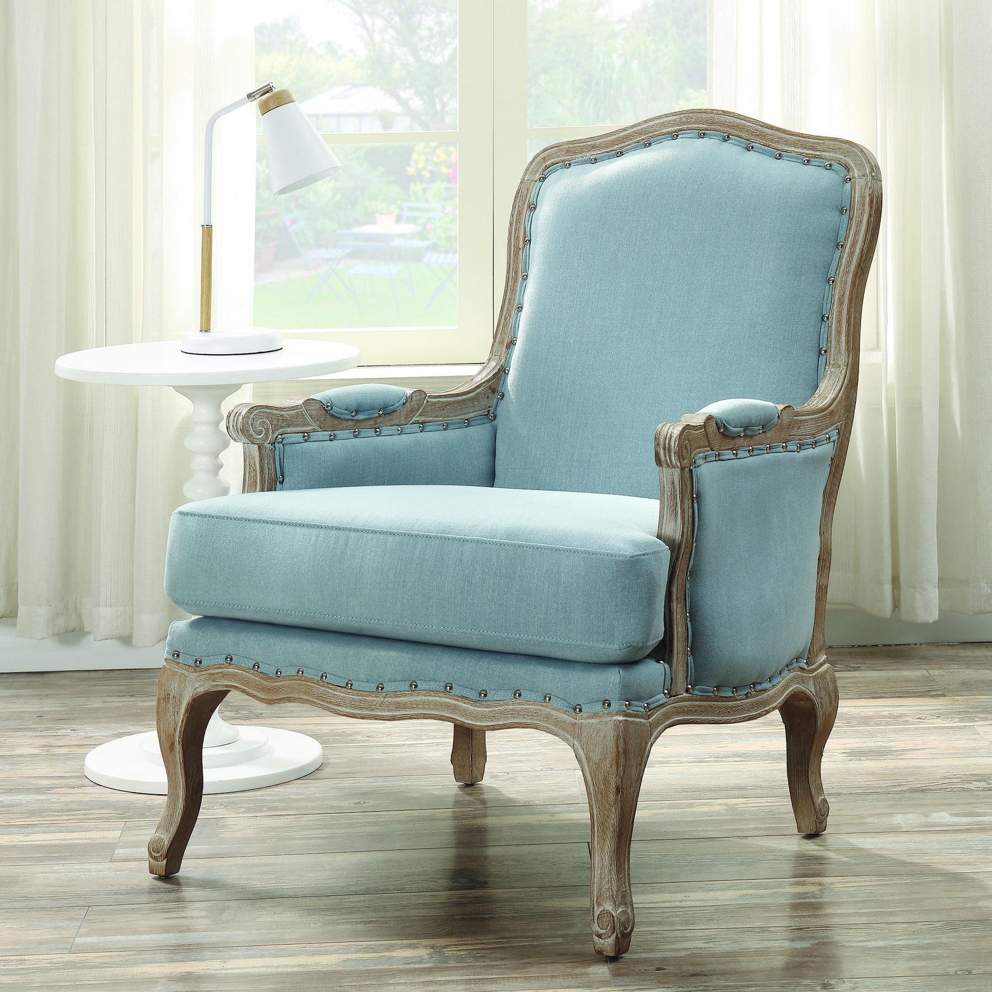 Elements International Artesia UAZ547100G Arm Chair - Midtown Light Blue - American Furniture of Slidell