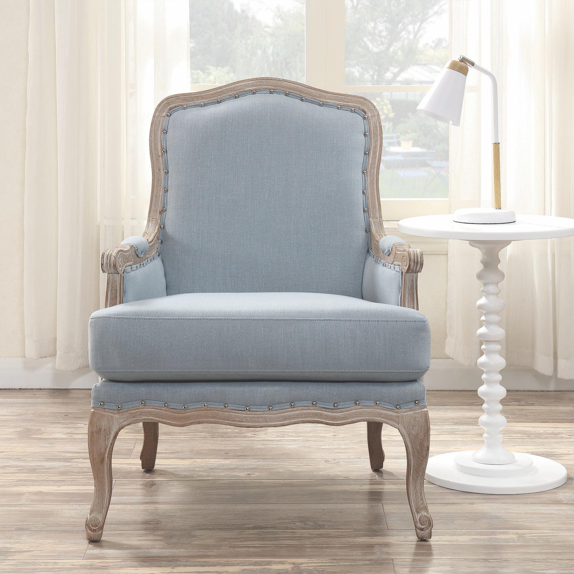 Elements International Artesia UAZ547100G Arm Chair - Midtown Light Blue - American Furniture of Slidell