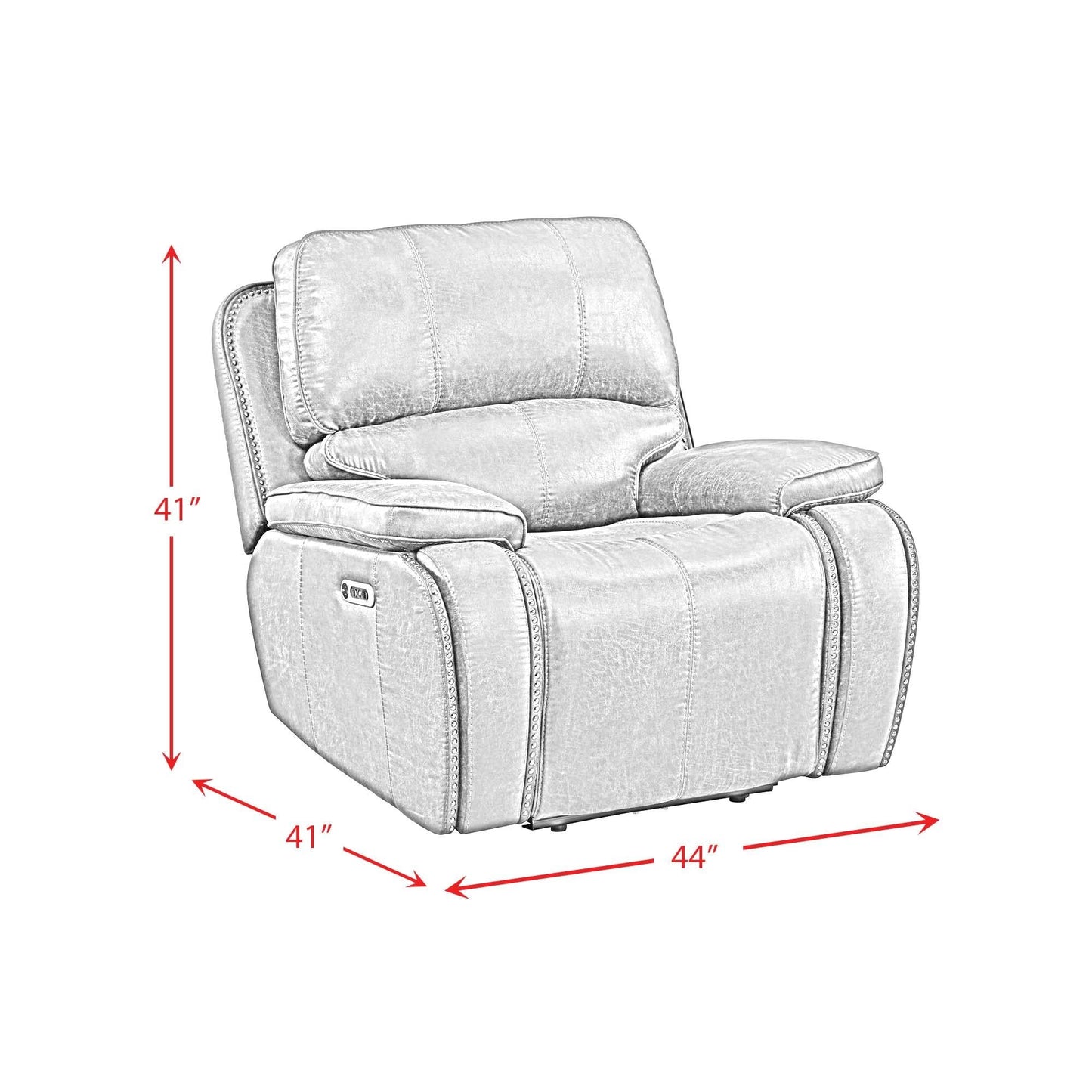 Elements International Atlantis U - 5230 - 8640 - 105PP Power Motion Recliner - American Furniture of Slidell
