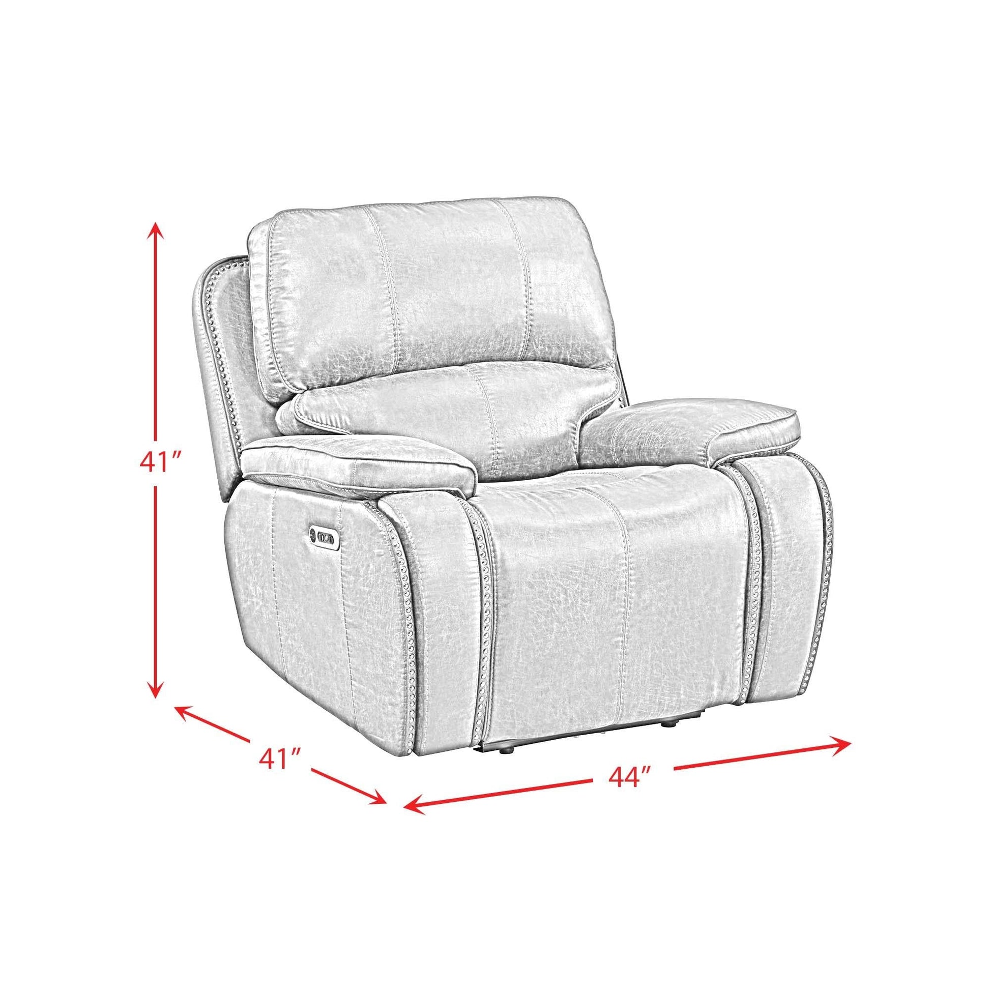 Elements International Atlantis U - 5230 - 8640 - 105PP Power Motion Recliner - American Furniture of Slidell