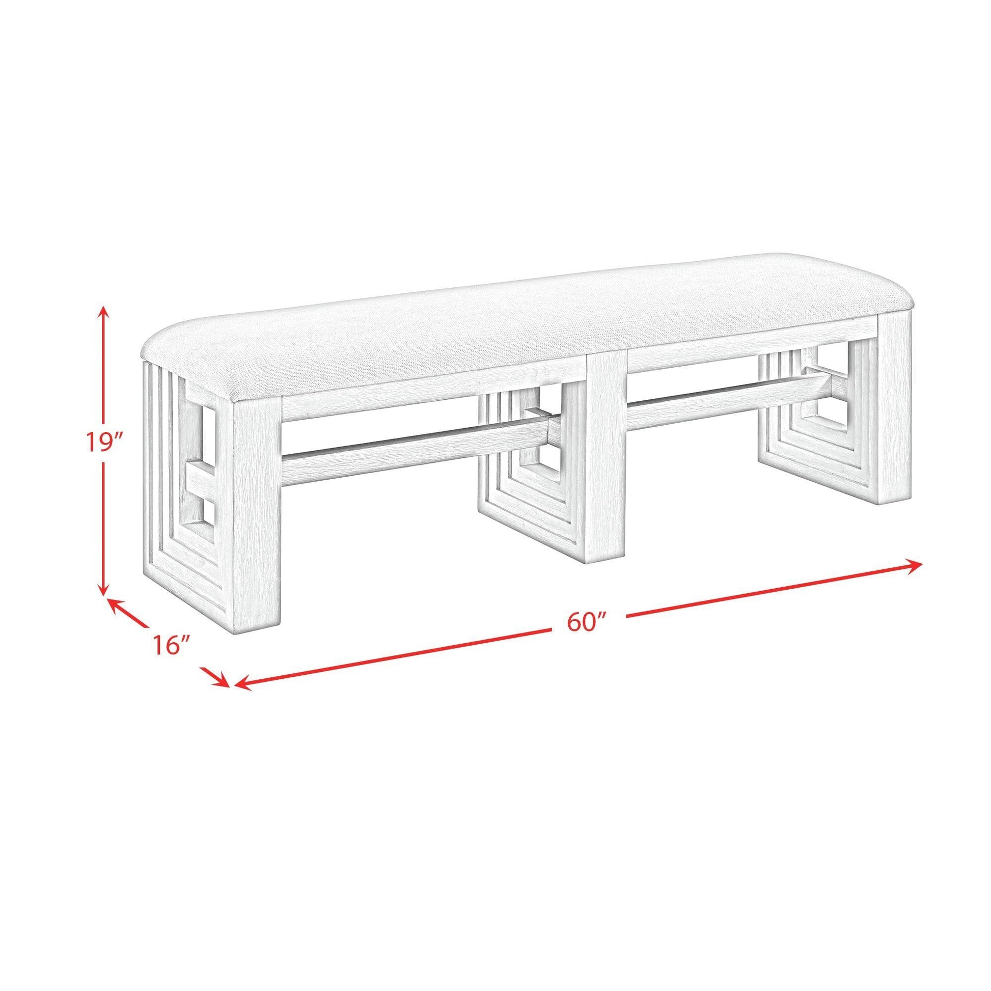 Elements International Avalanche D - 11600 - 7 - BN Dining Bench - American Furniture of Slidell