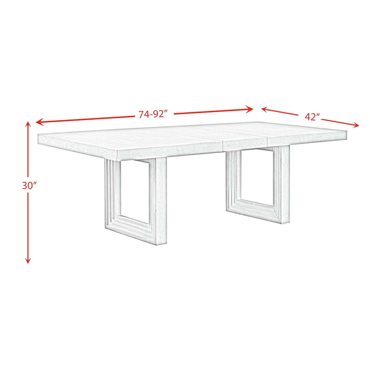 Elements International Avalanche D - 11600 - 7 - DT Rectangular Dining Table - American Furniture of Slidell