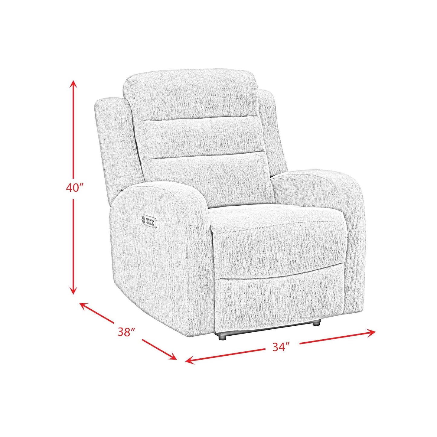 Elements International Avanti U - 5260 - 8650 - 105PP Power Recliner - American Furniture of Slidell