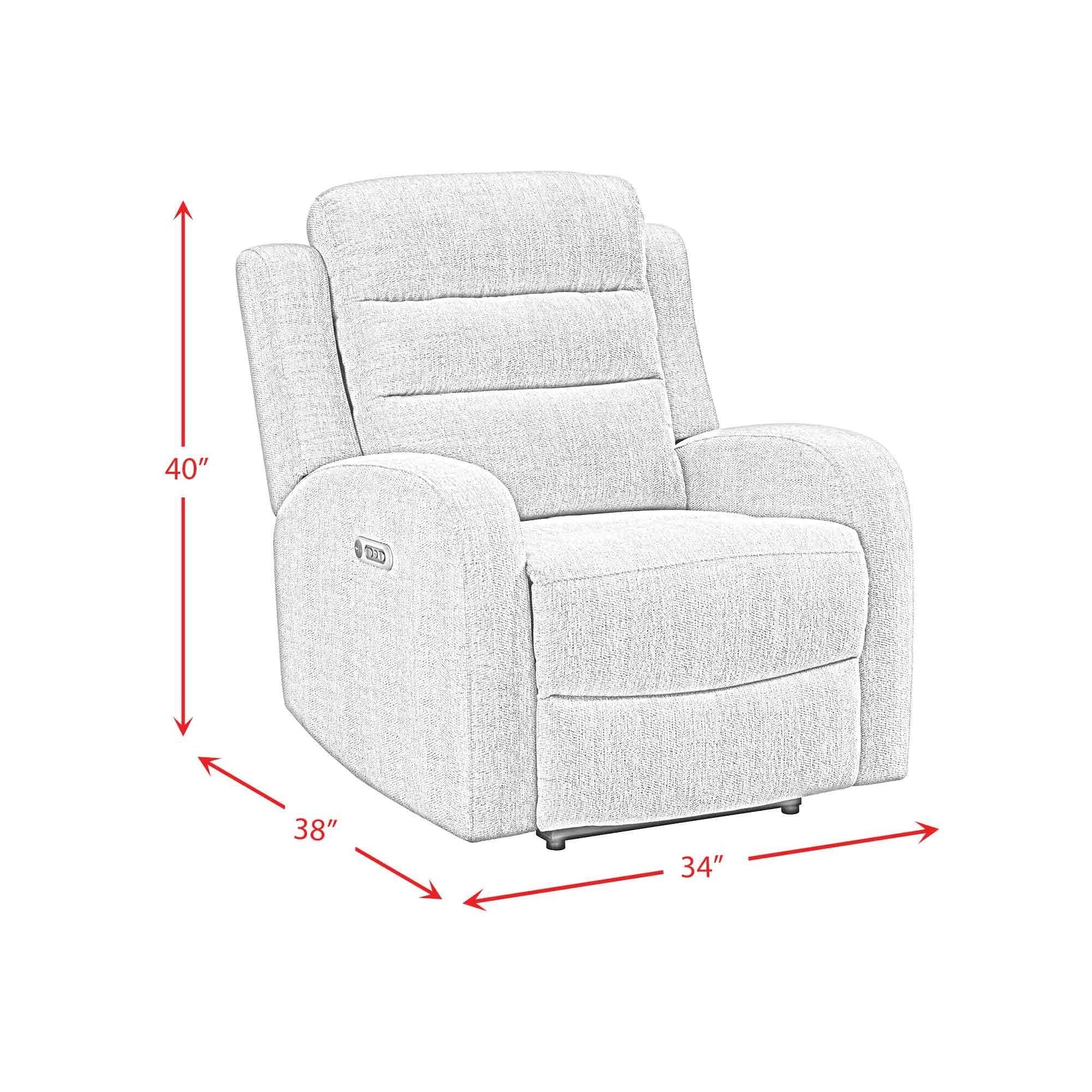 Elements International Avanti U - 5260 - 8650 - 105PP Power Recliner - American Furniture of Slidell