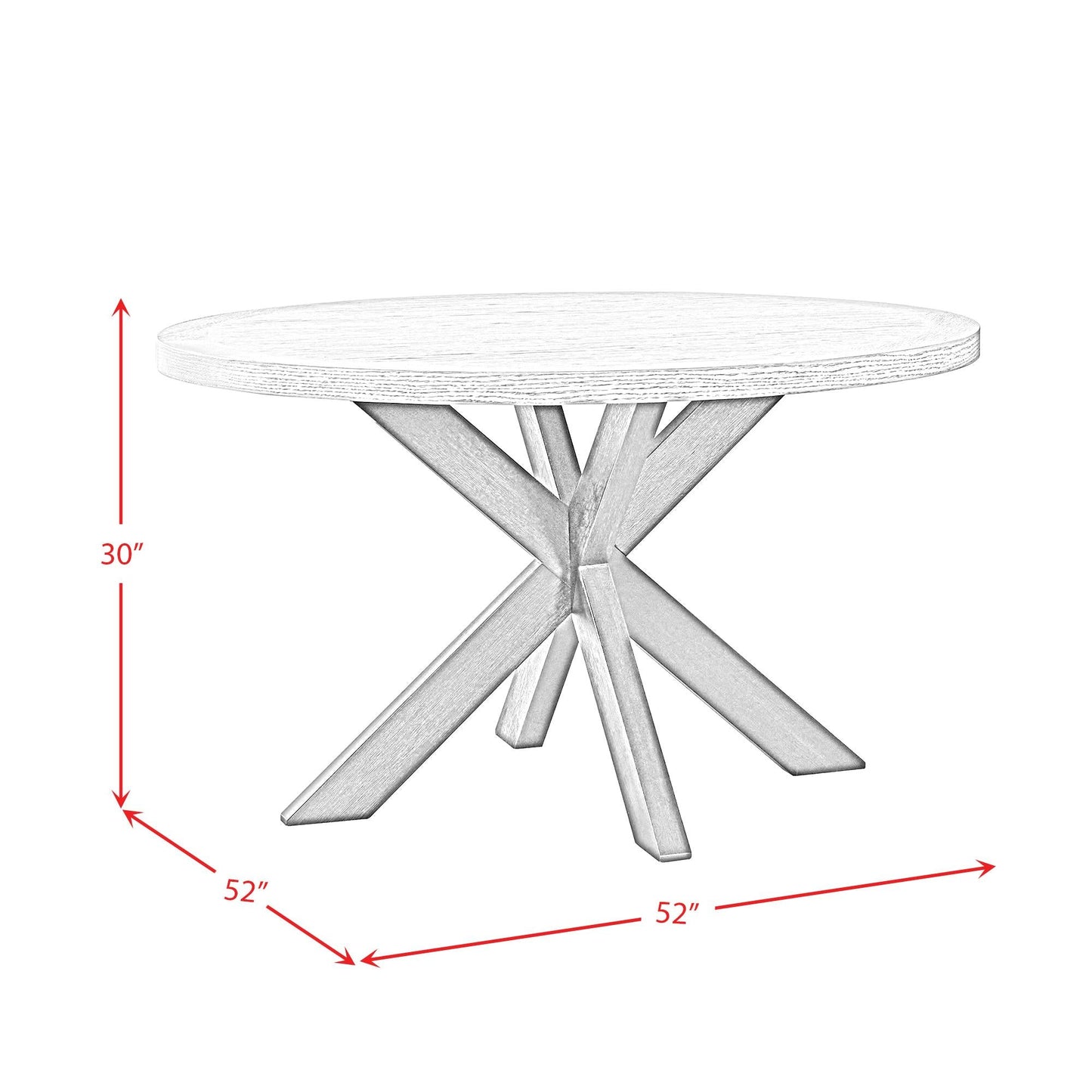 Elements International Axel D - 16680 - 5 - RDT Round Dining Table - American Furniture of Slidell
