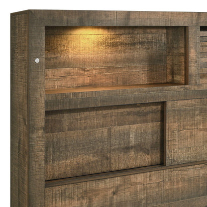 Elements International Bailey BY520KB King Bookcase Bed with Bluetooth - American Furniture of Slidell